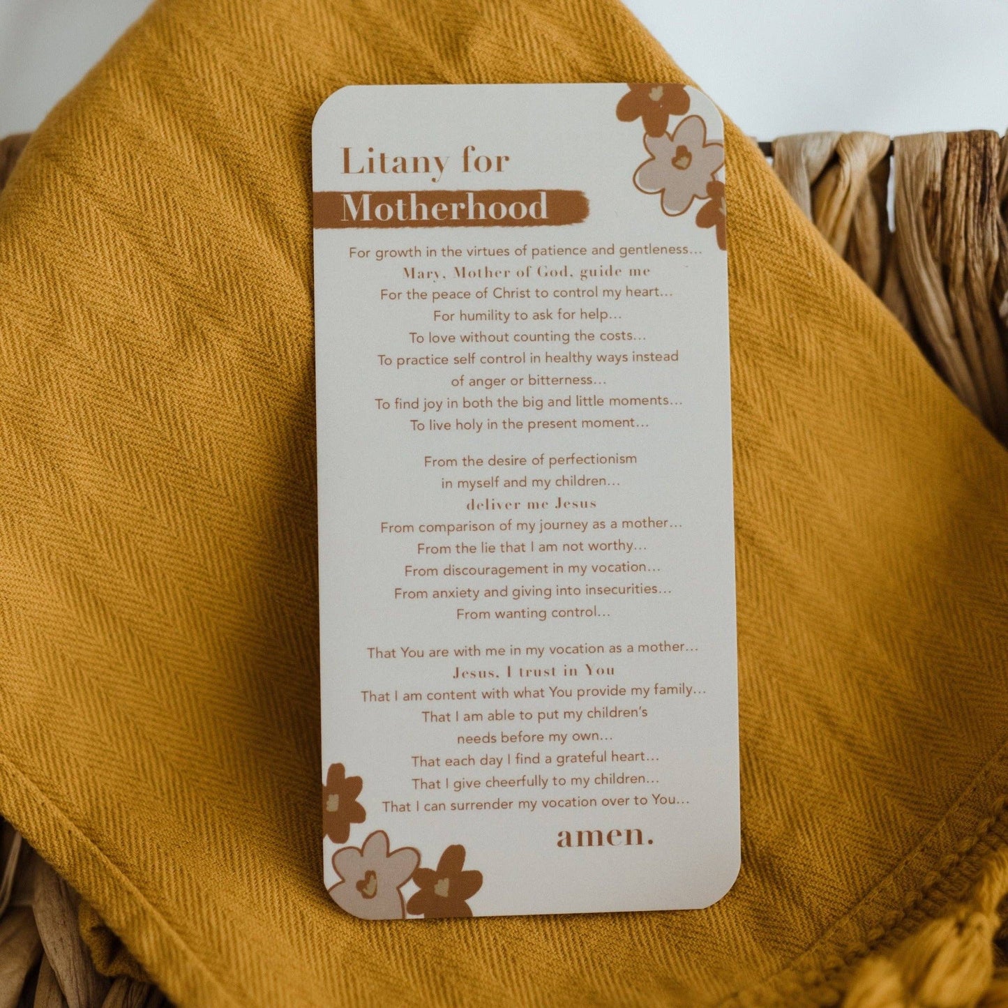 Litany for Motherhood Prayer Card
