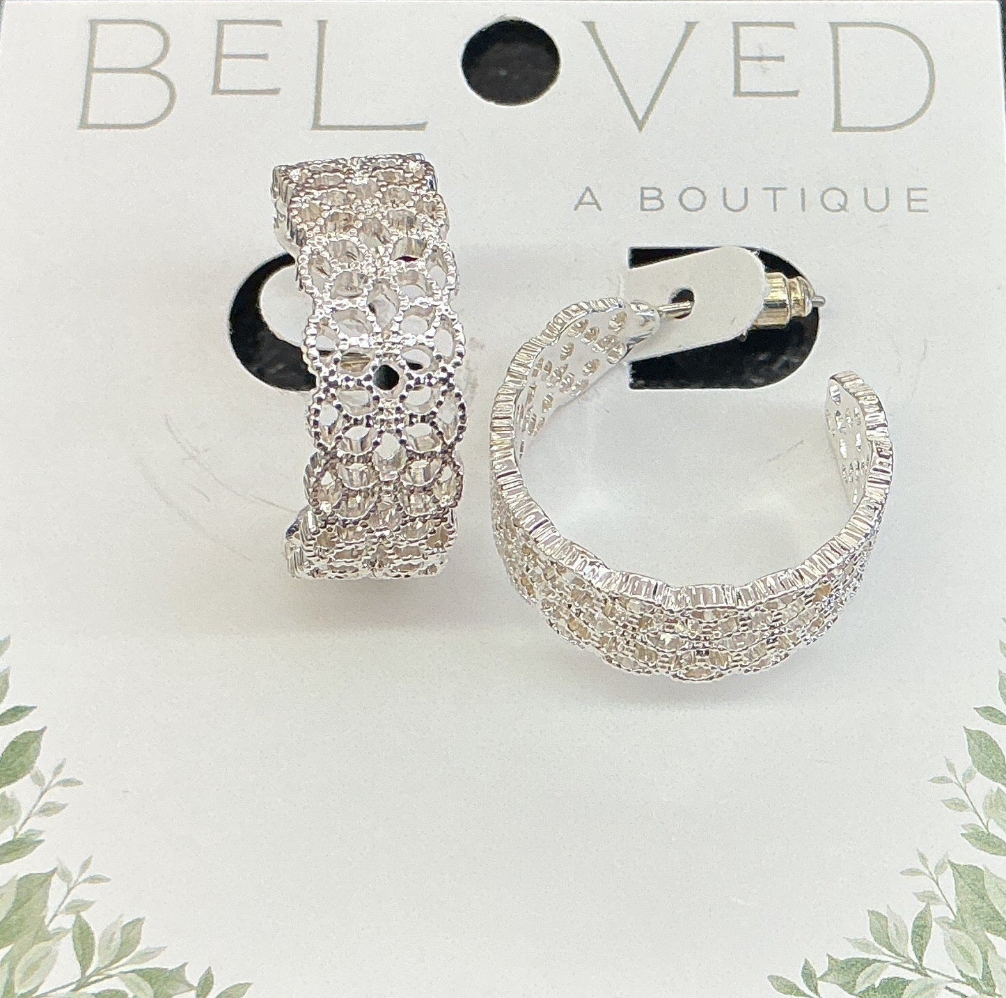Large Silver Braided Hoop