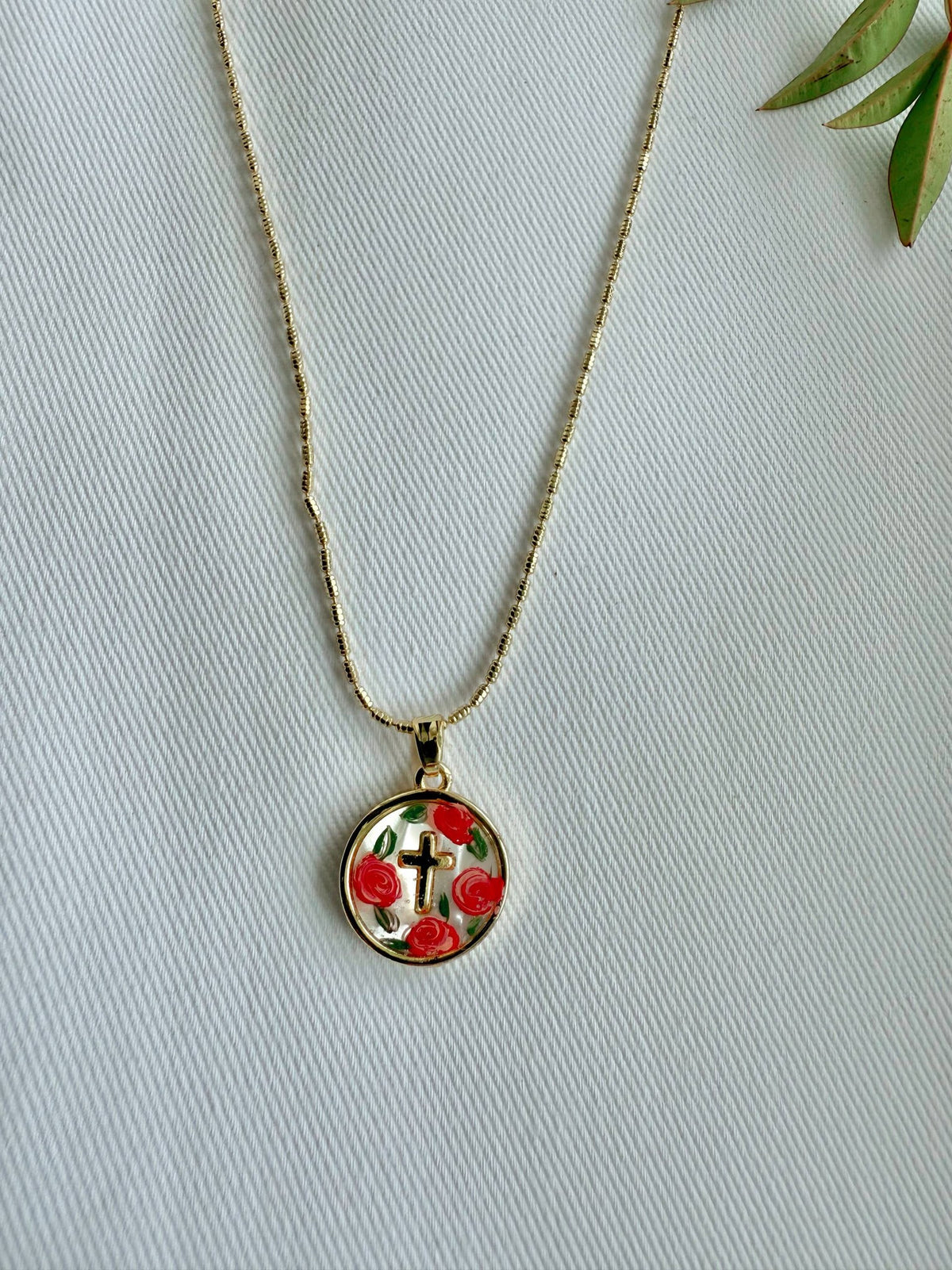 The Cross in Roses Necklace