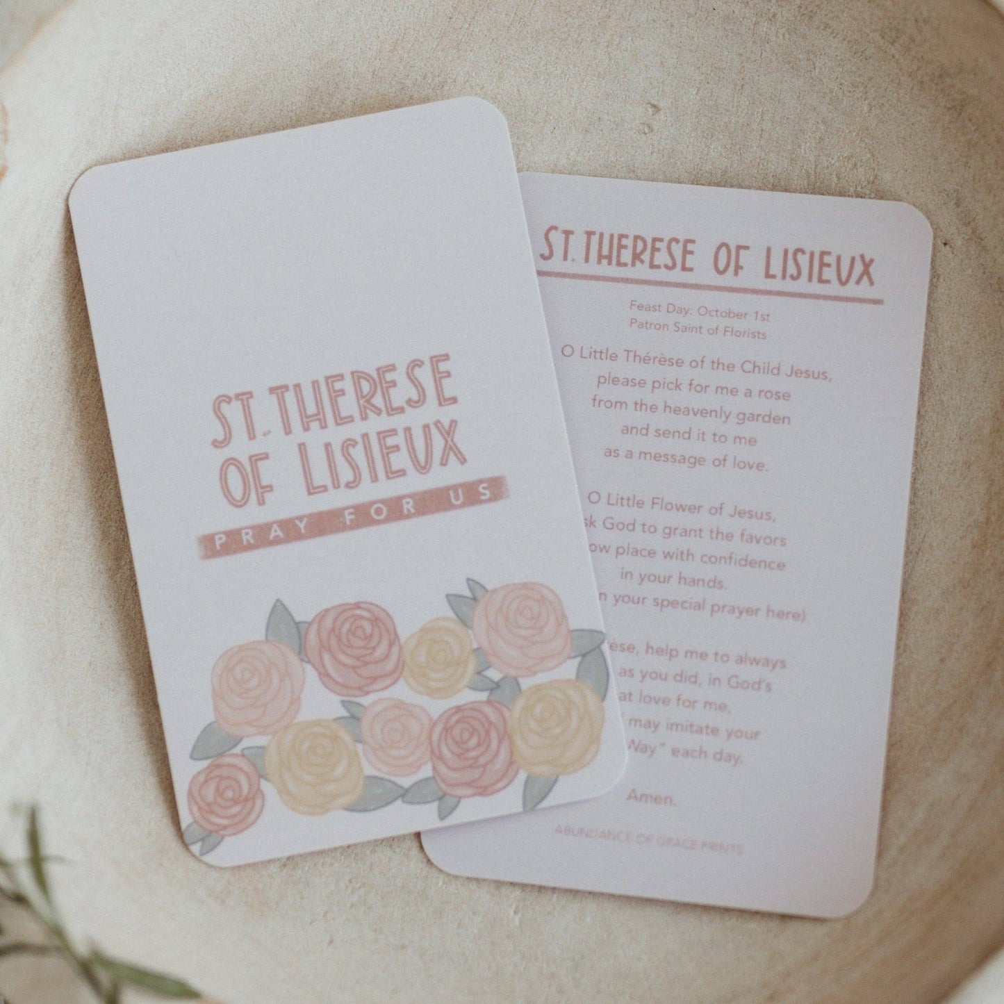 St. Thérèse of Lisieux Prayer Card