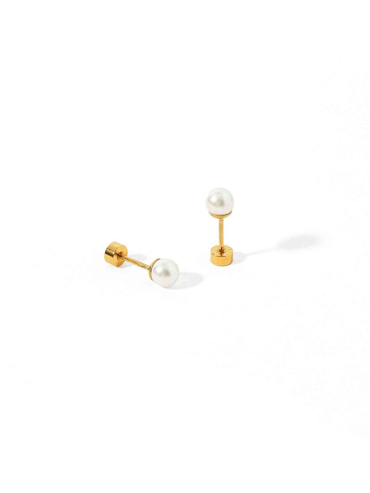 Screwback Stud Earrings - Payton Pearl White 5mm