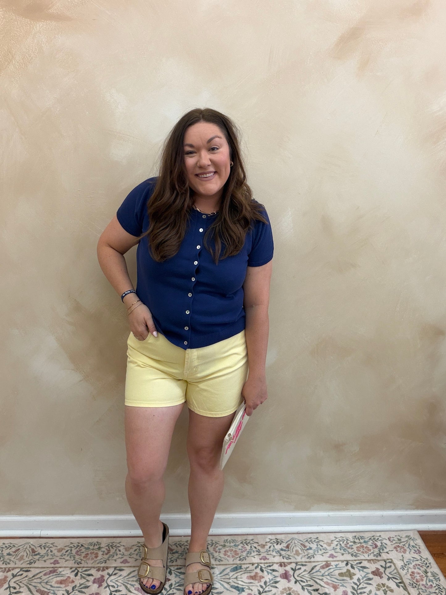 June Sweater Top | Navy