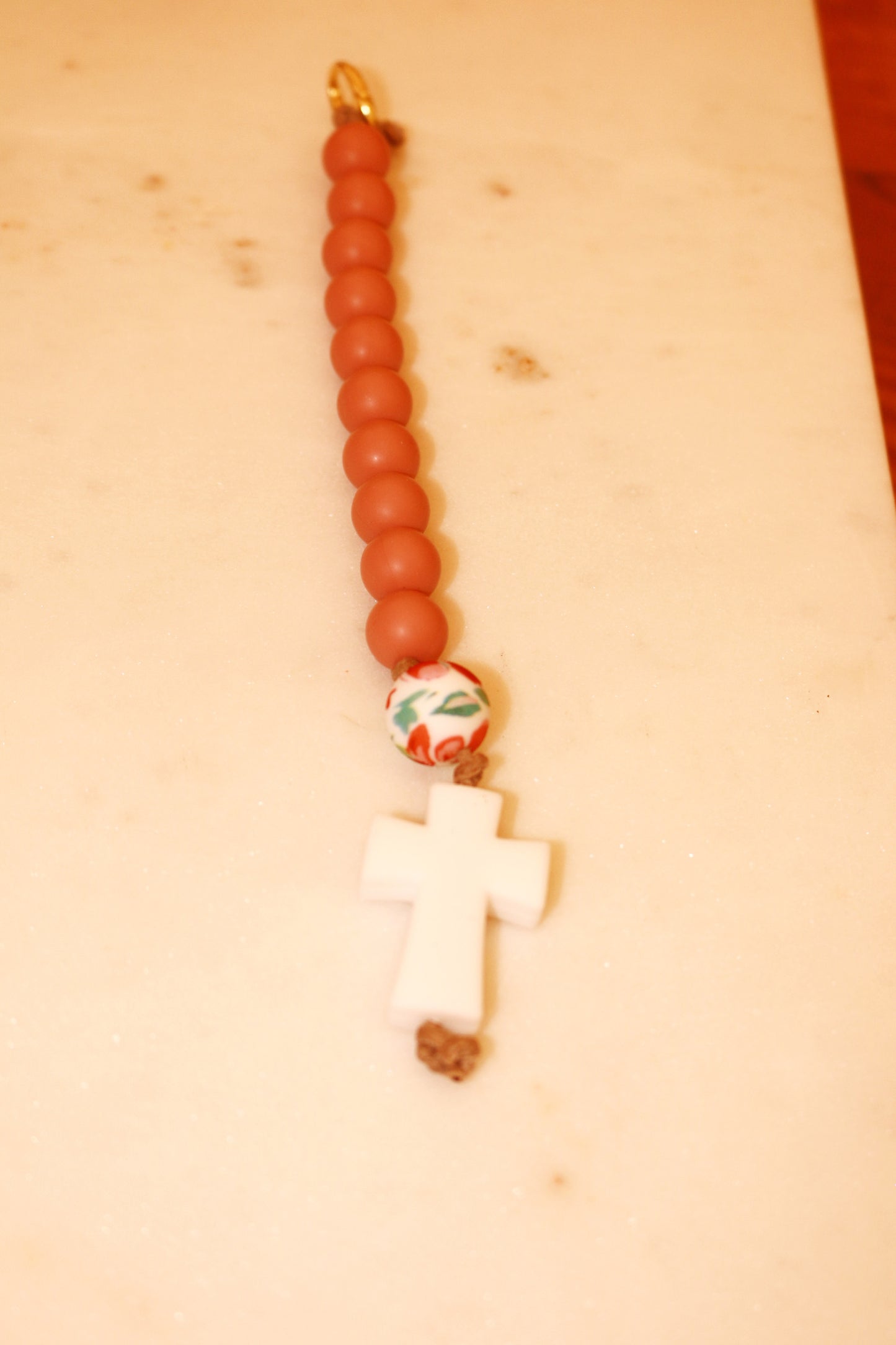 Decade Rosary Keychain | Mauve