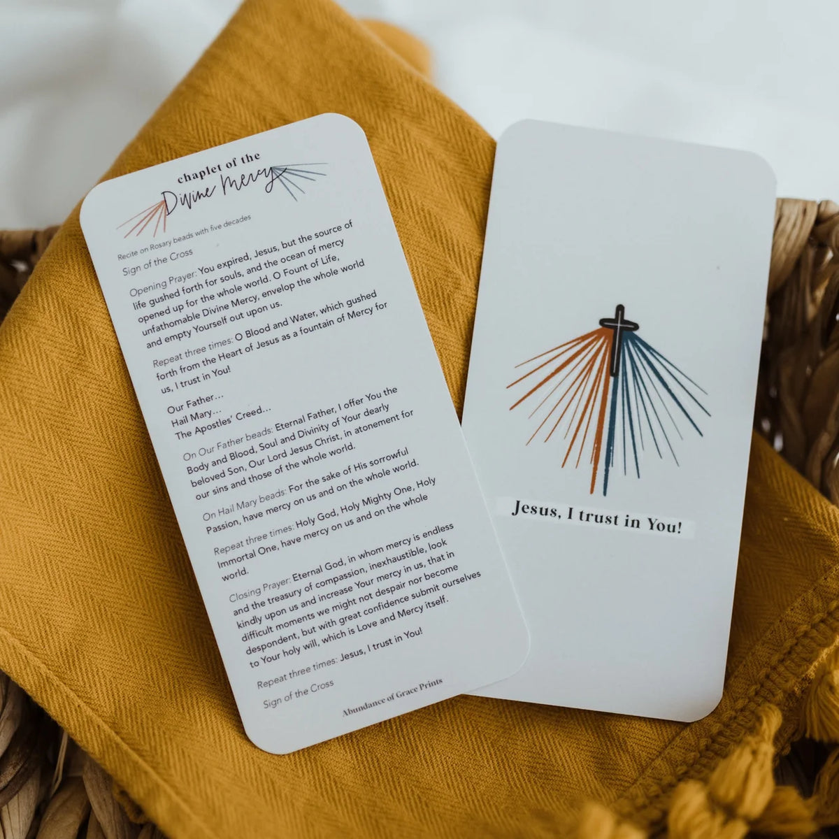 Chaplet of Divine Mercy Prayer Card