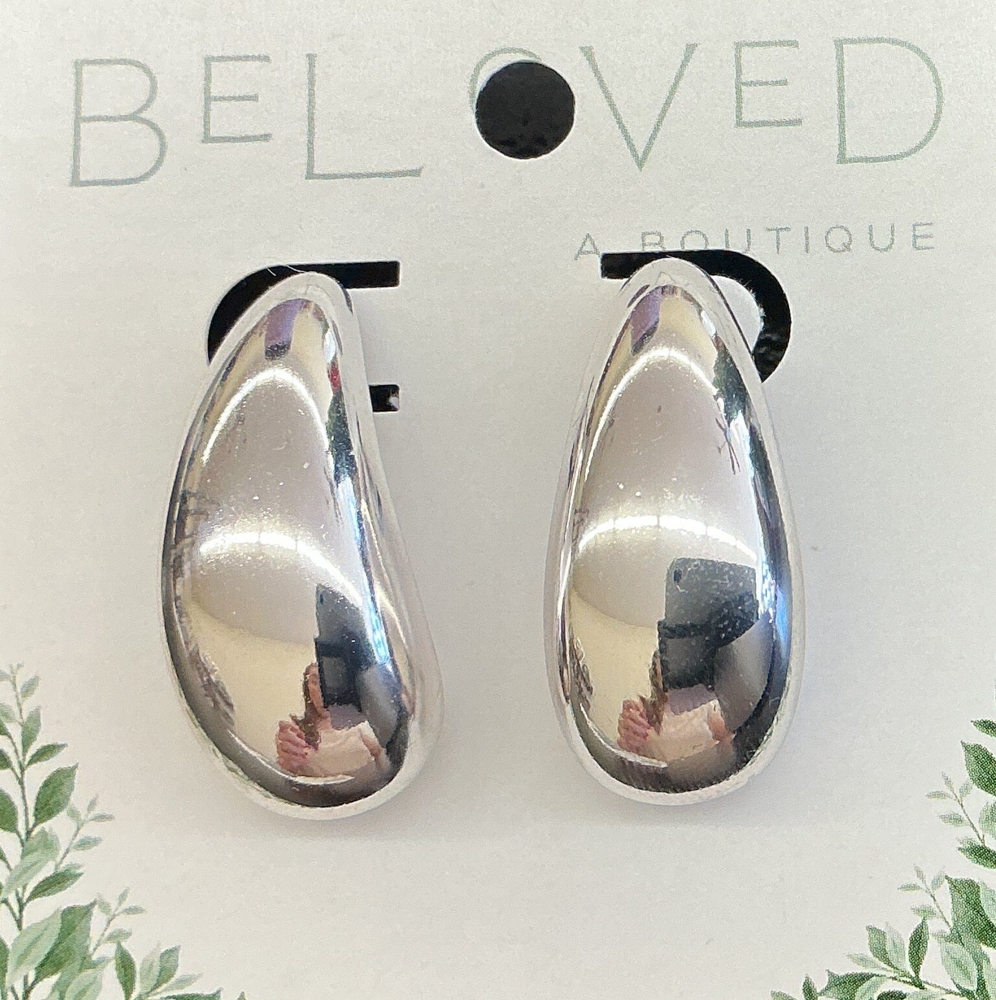 Silver Chunky Teardrop