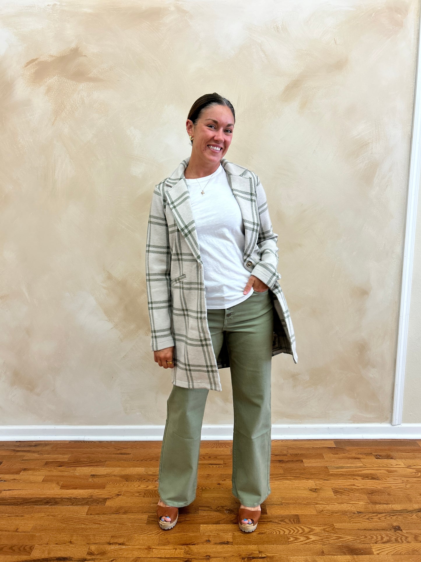 Kenzie Coat | Olive Plaid