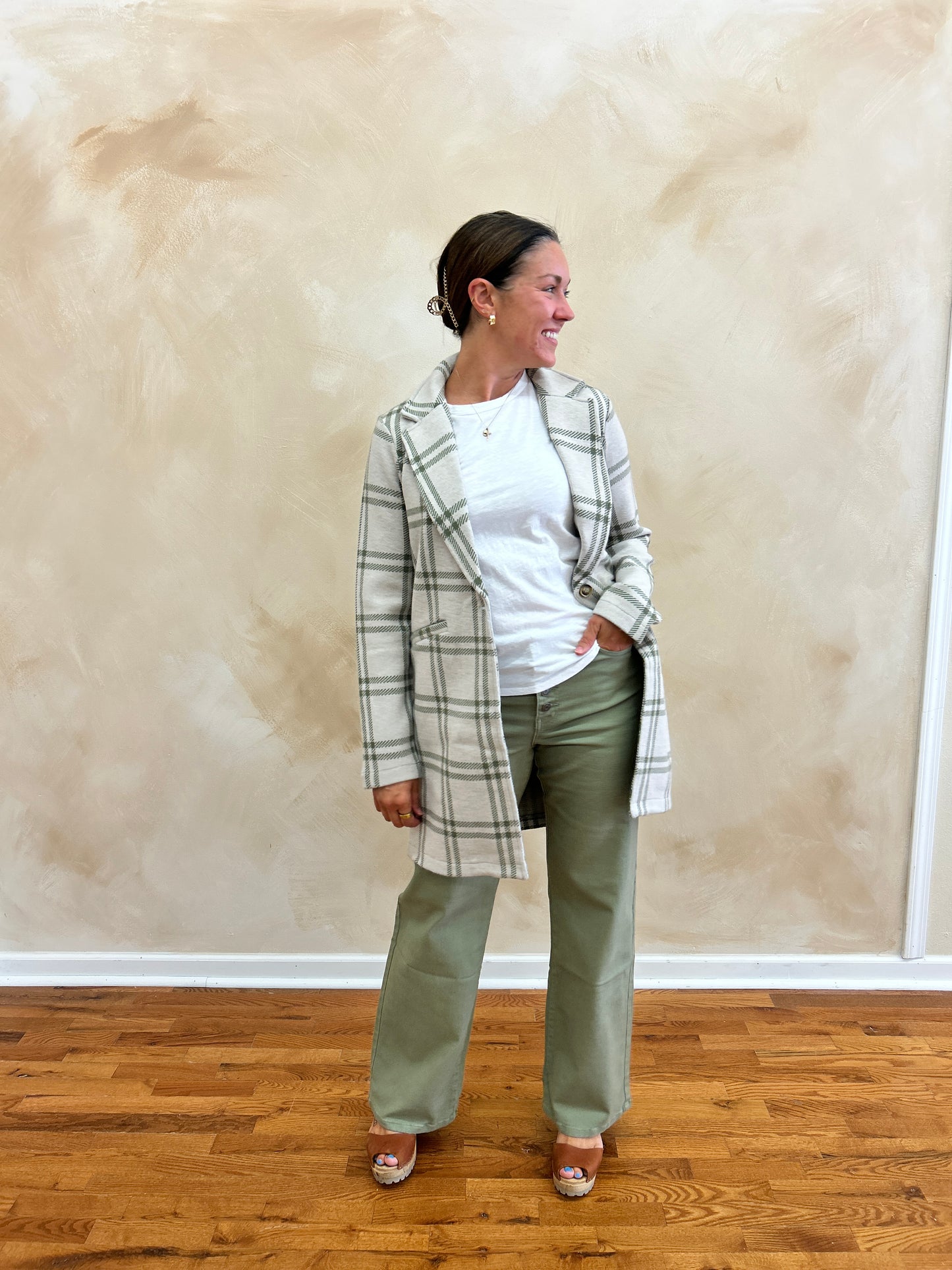 Kenzie Coat | Olive Plaid