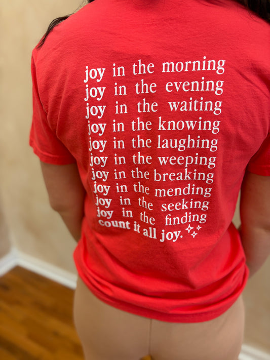 Count It All Joy Tee - Cherry Red