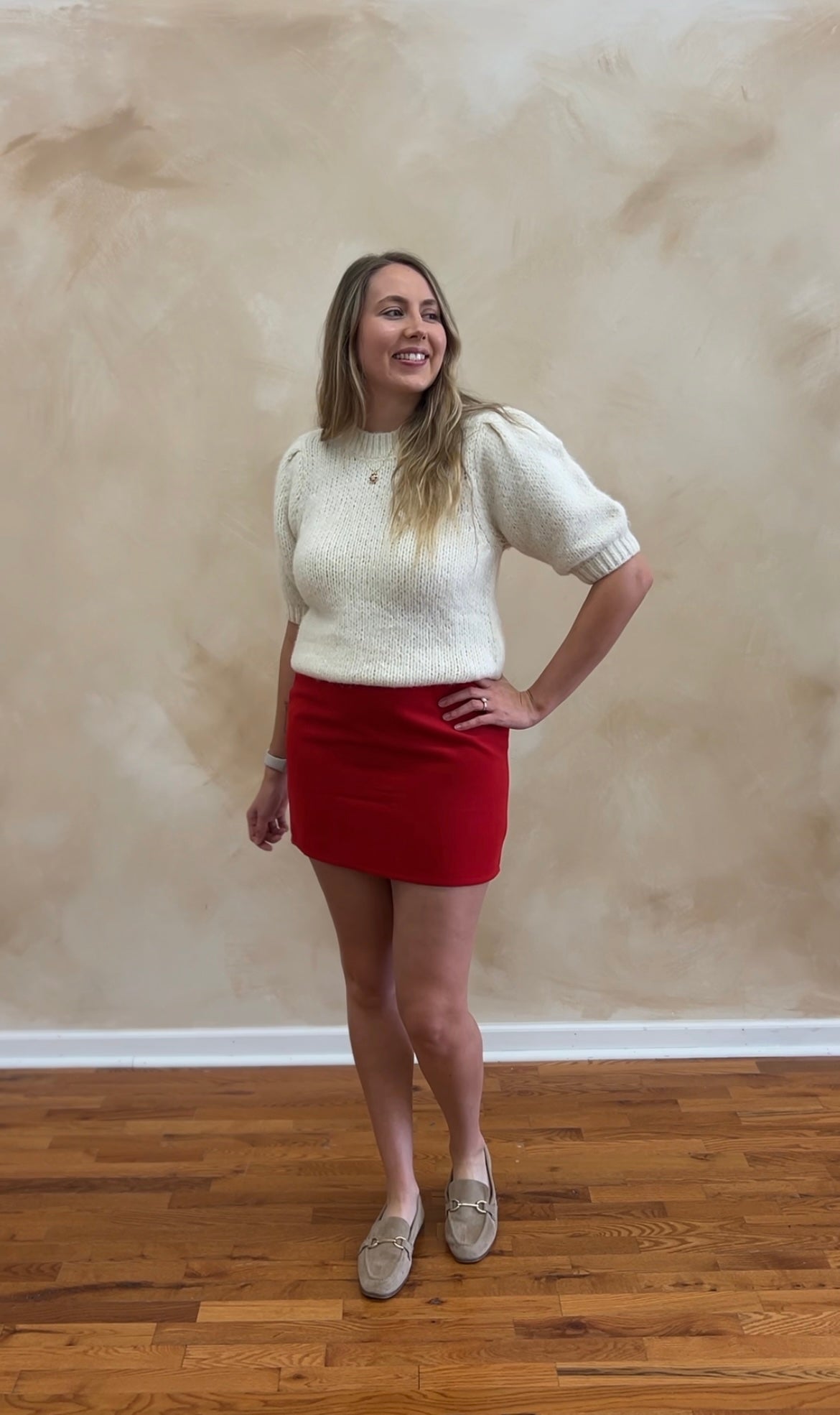 Holiday Red Mini Skirt