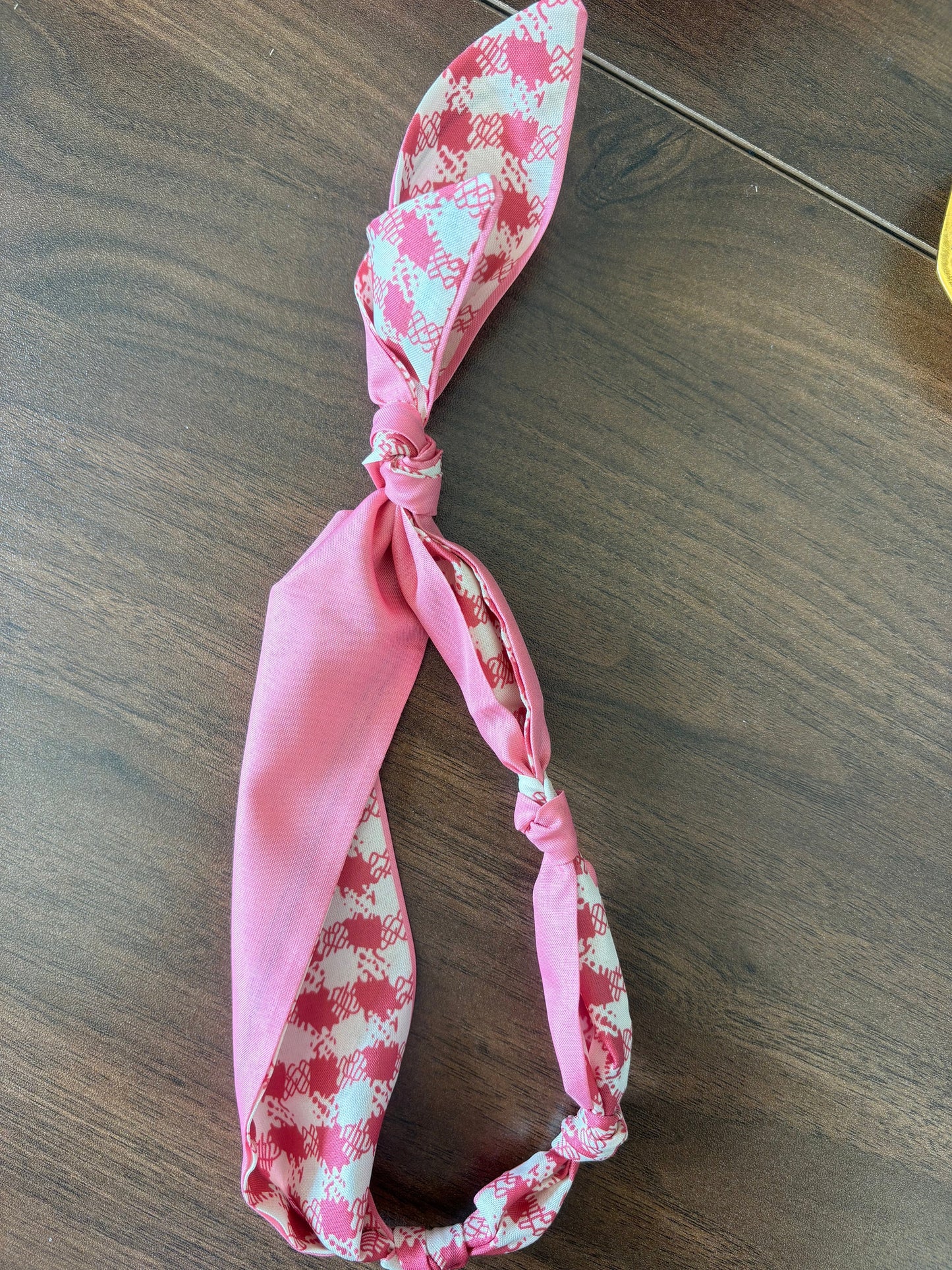 Pink Gingham Scarf