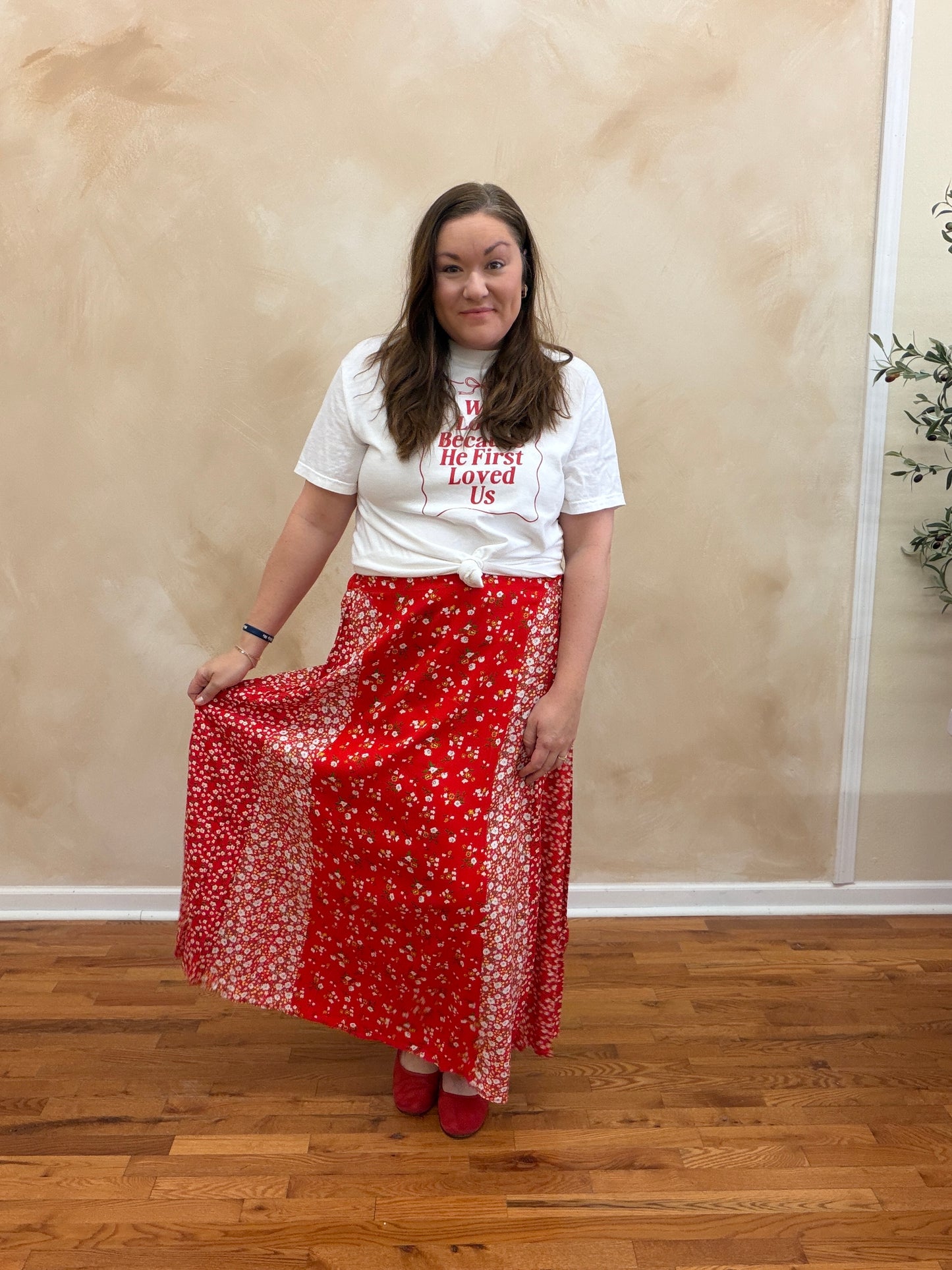 Melanie Skirt | Red Floral