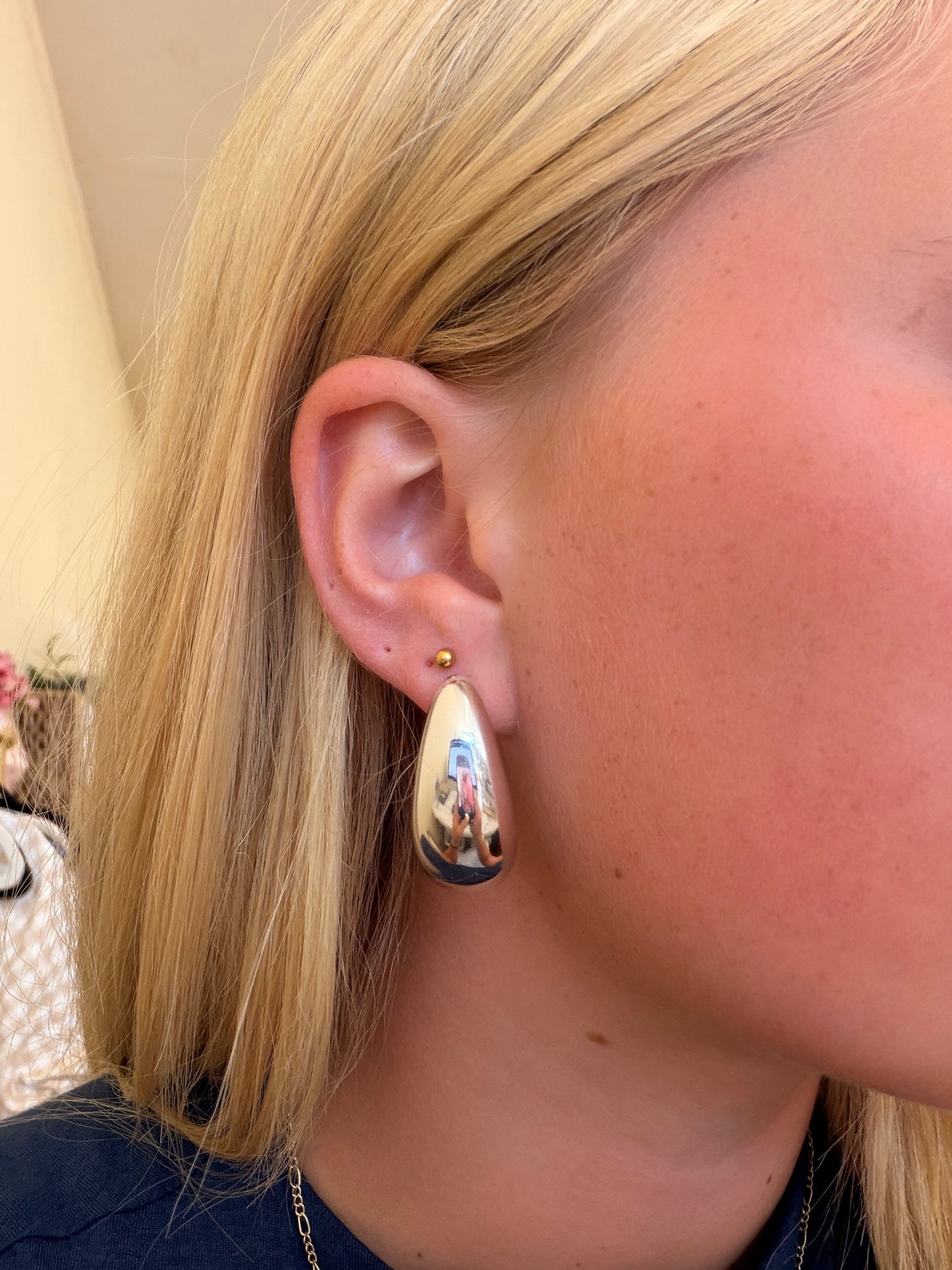 Silver Chunky Teardrop