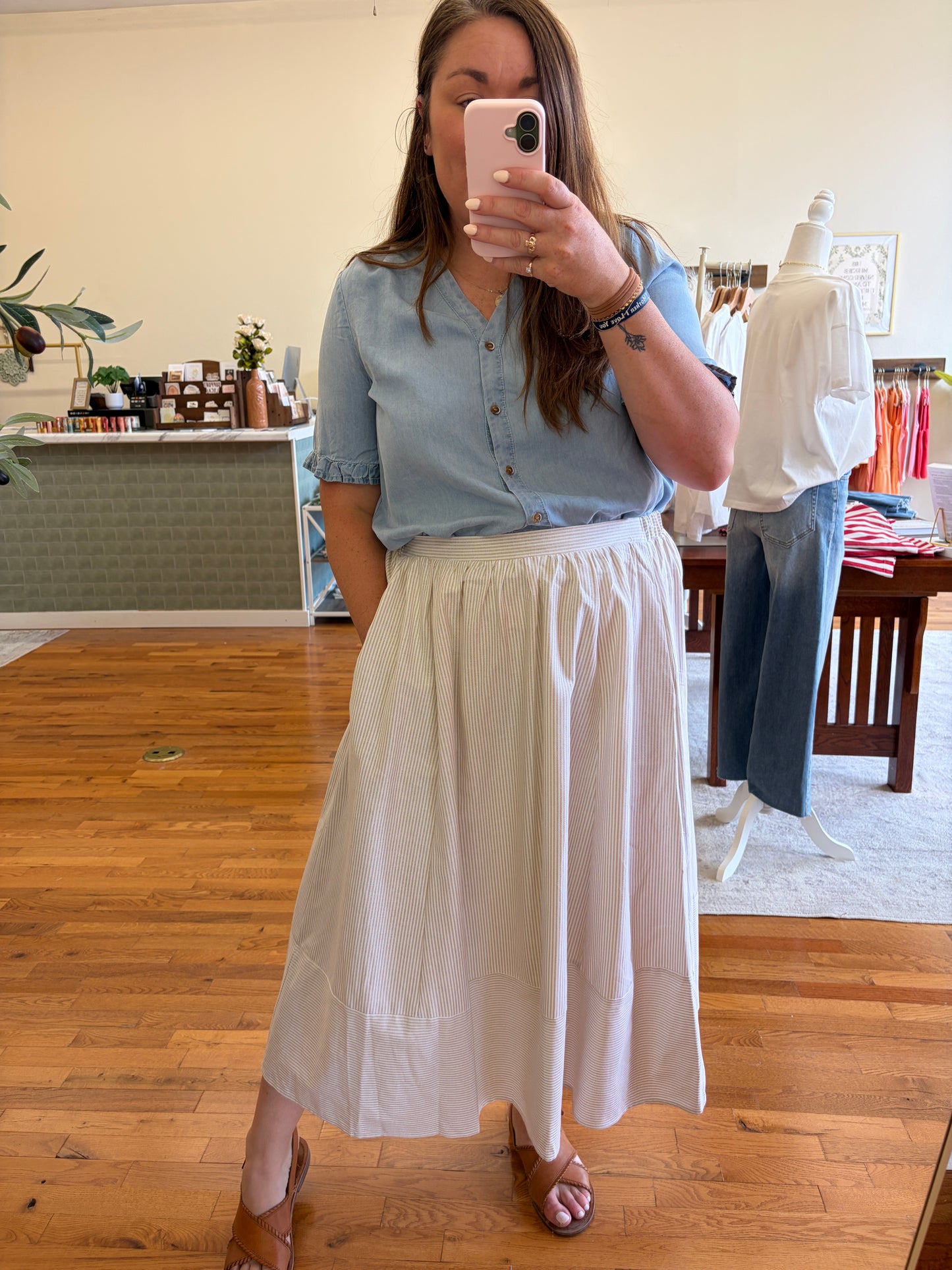 Leah Denim Blouse