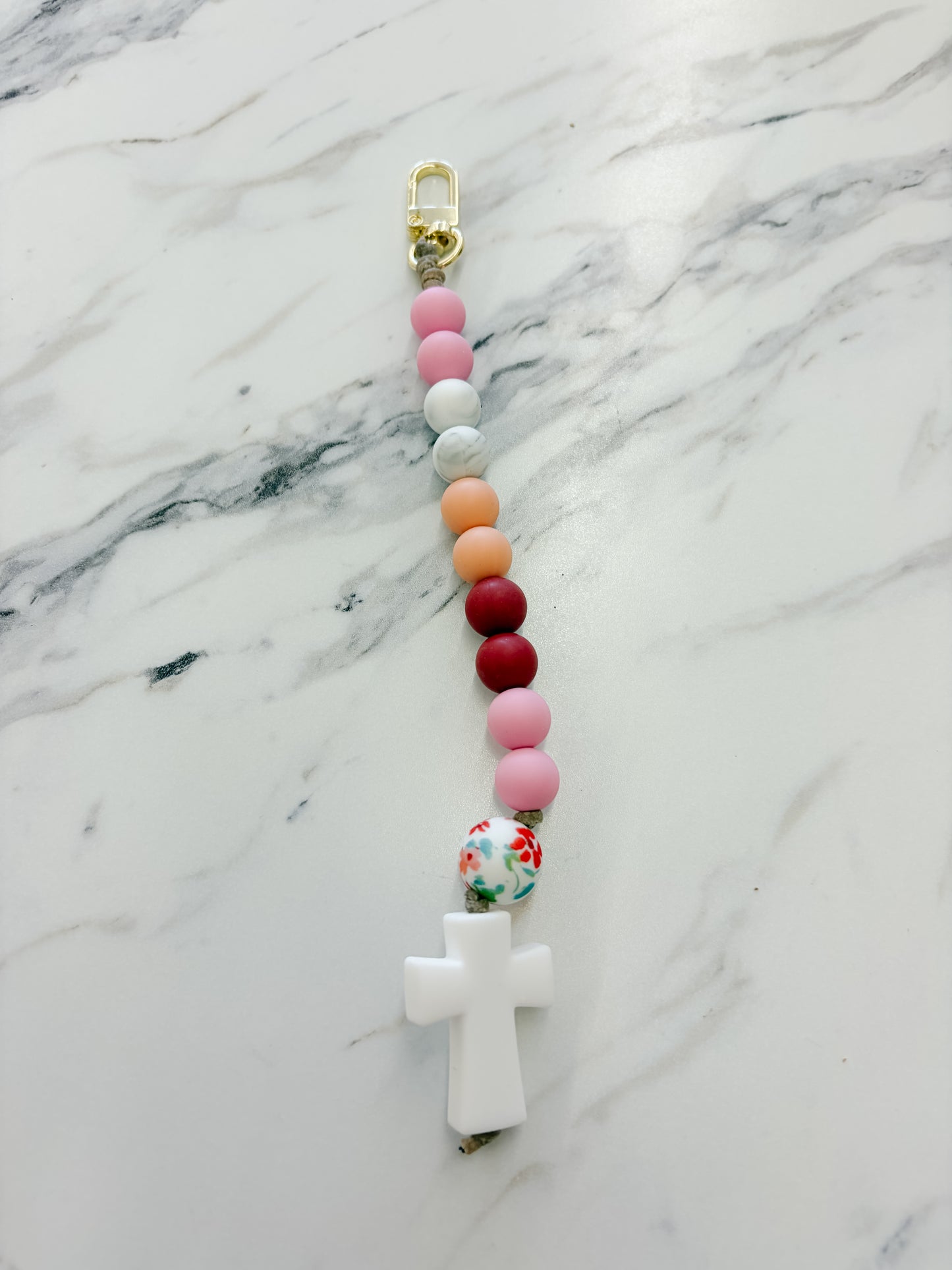 Decade Rosary Keychain | Rose Shades