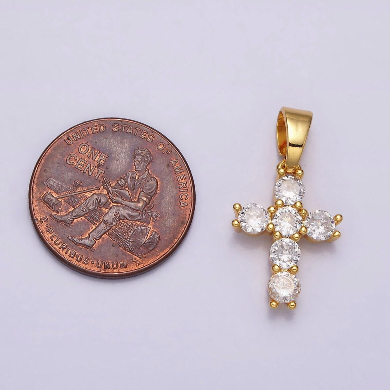 Cross with CZ Stones | Gold