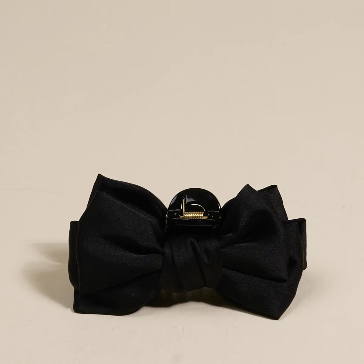 Black Satin Bow Claw Clip