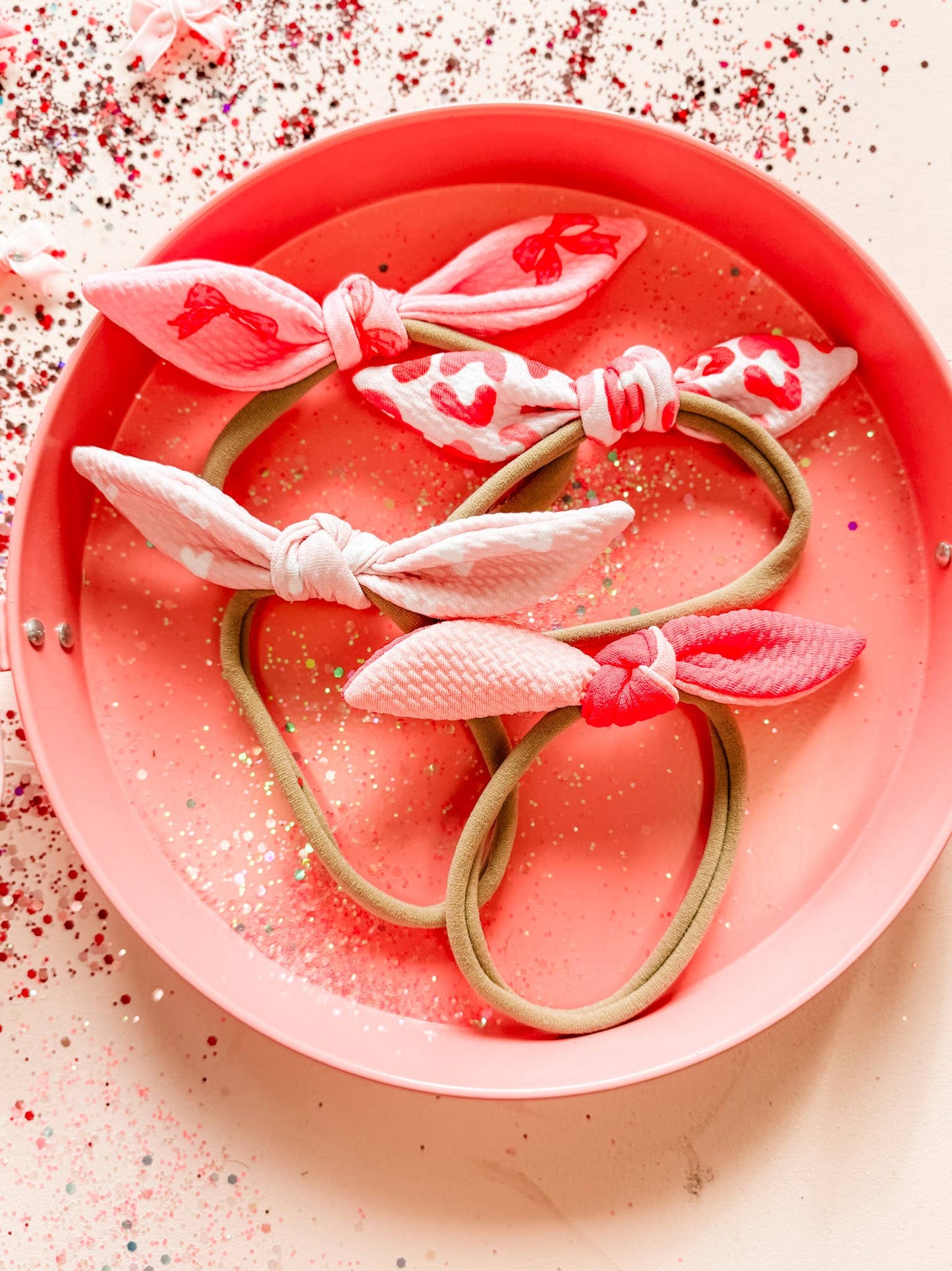 Little Rubies Valentines Baby Bows | Two Toned Light & Hot Pink