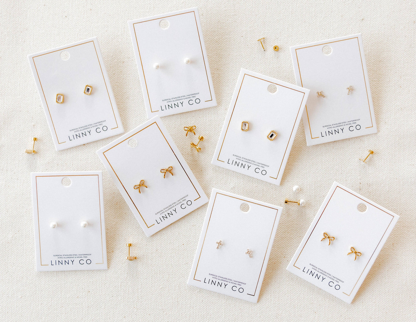 Screwback Stud Earrings - Sadie - Gold