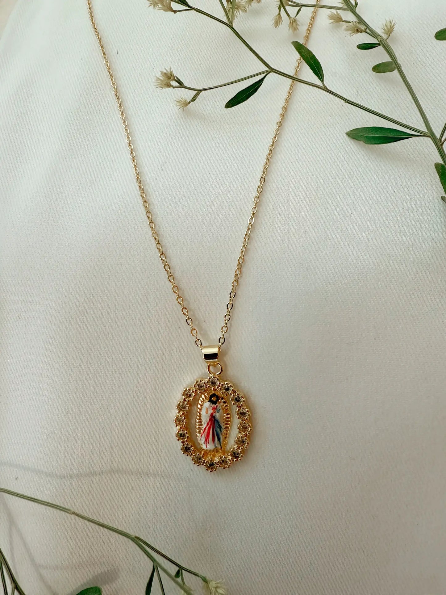 Jesus In Divine Mercy Necklace