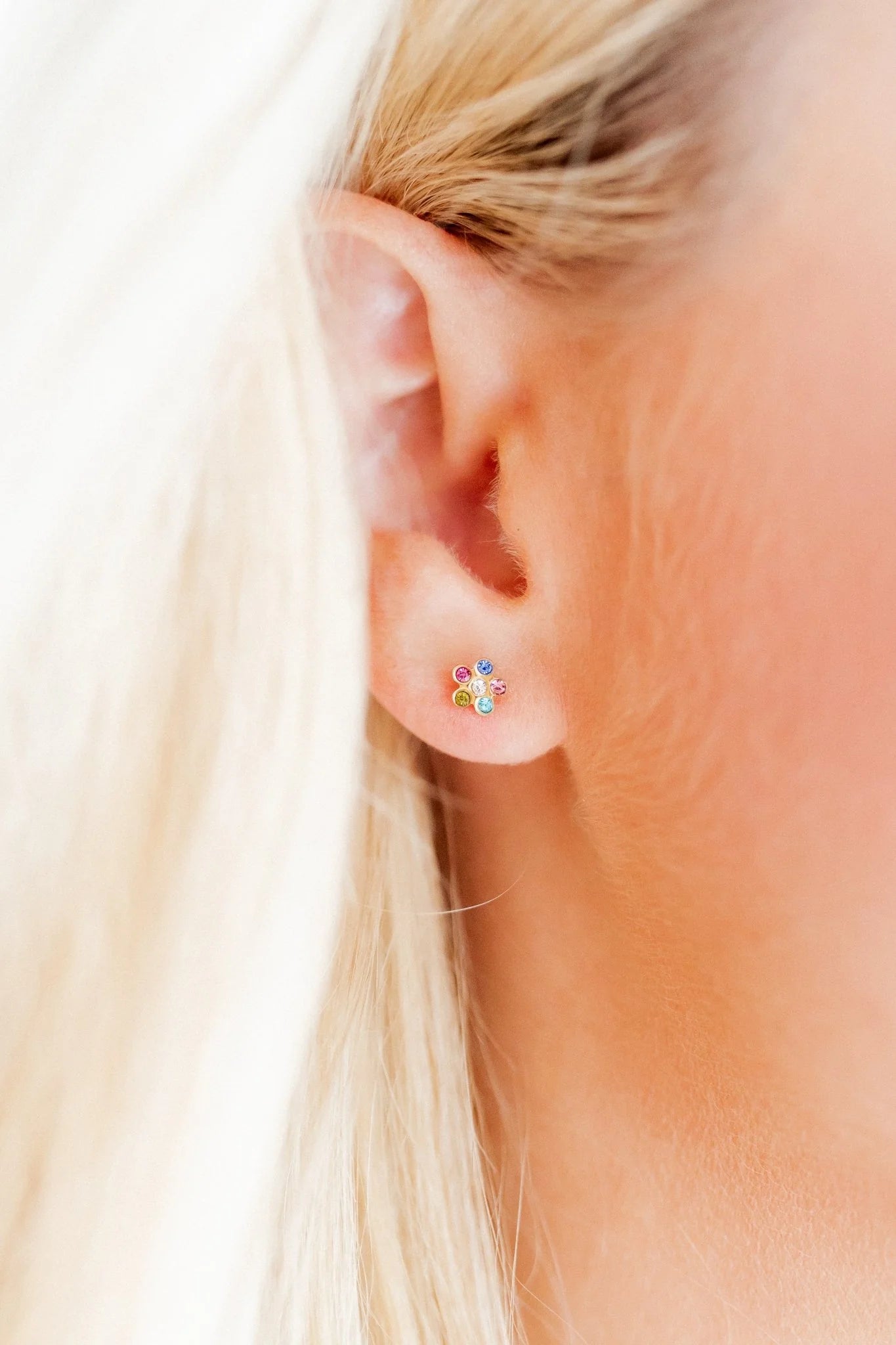 Screwback Stud Earrings - Lyla Flower Multi