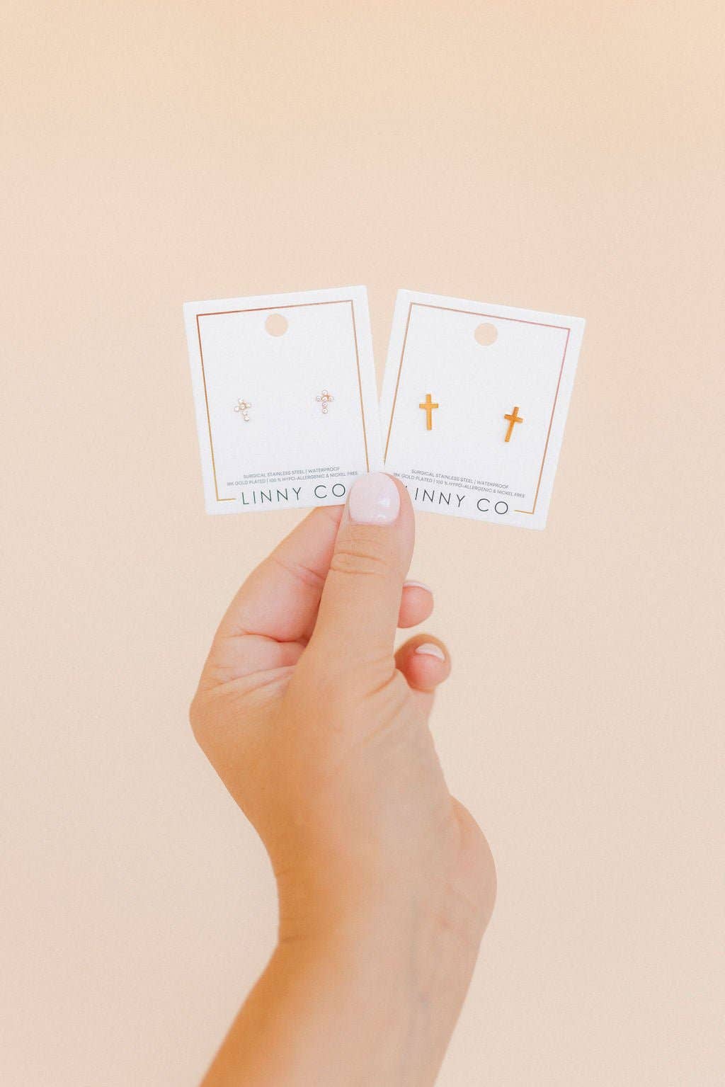 Screwback Stud Earrings - Catherine Cross Gold