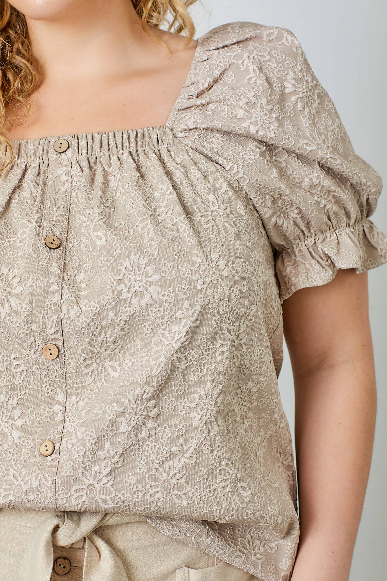 Lauren Blouse (Plus Size) | Taupe