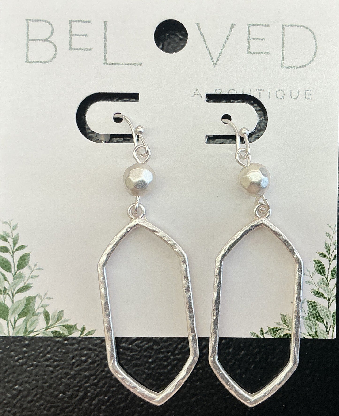 Silver Bead Diamond Dangle