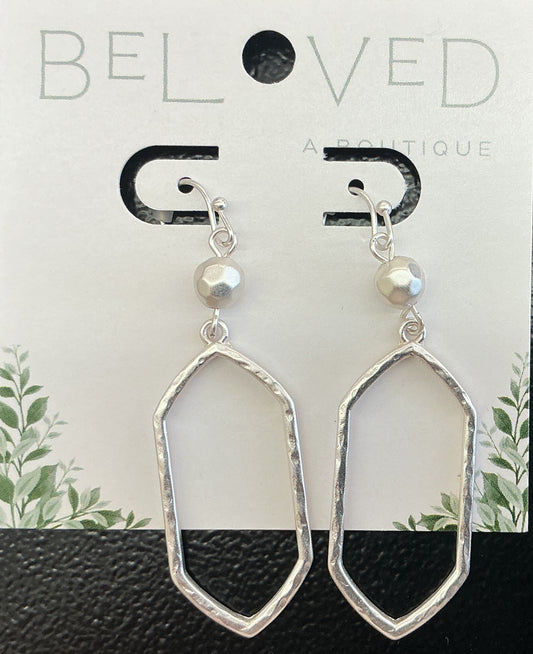 Silver Bead Diamond Dangle