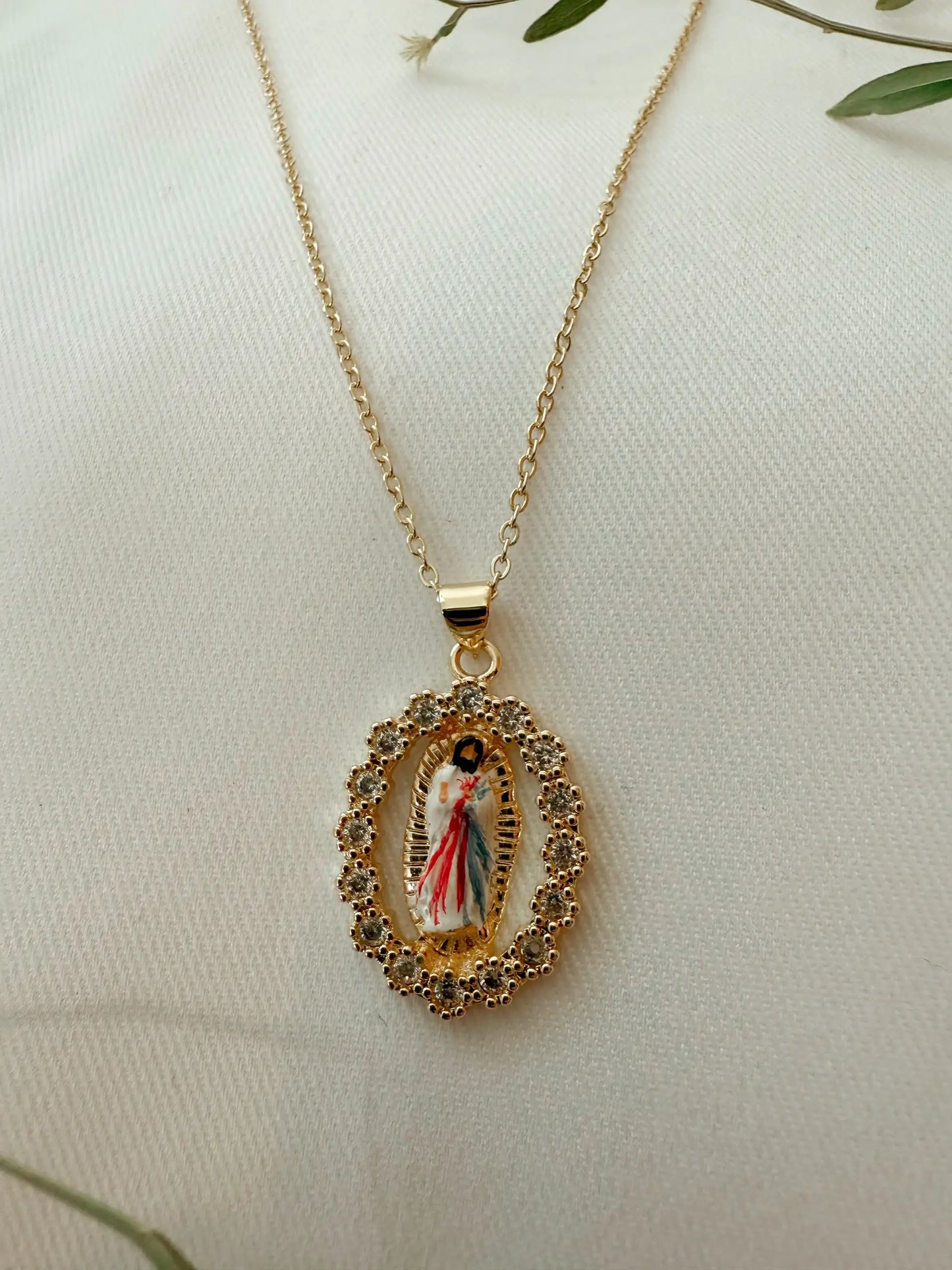 Jesus In Divine Mercy Necklace