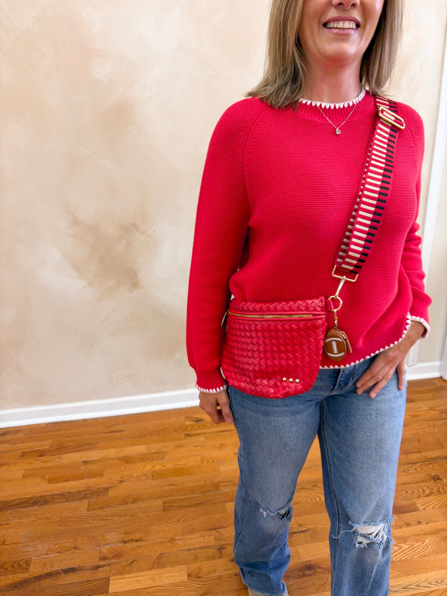 Emily Crewneck Sweater | True Red