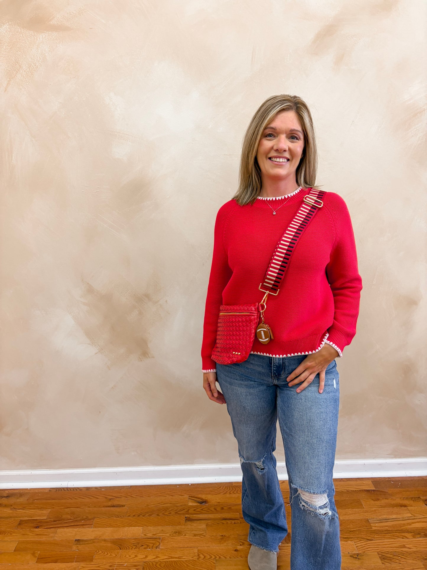 Emily Crewneck Sweater | True Red