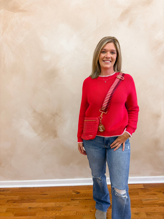 Emily Crewneck Sweater | True Red