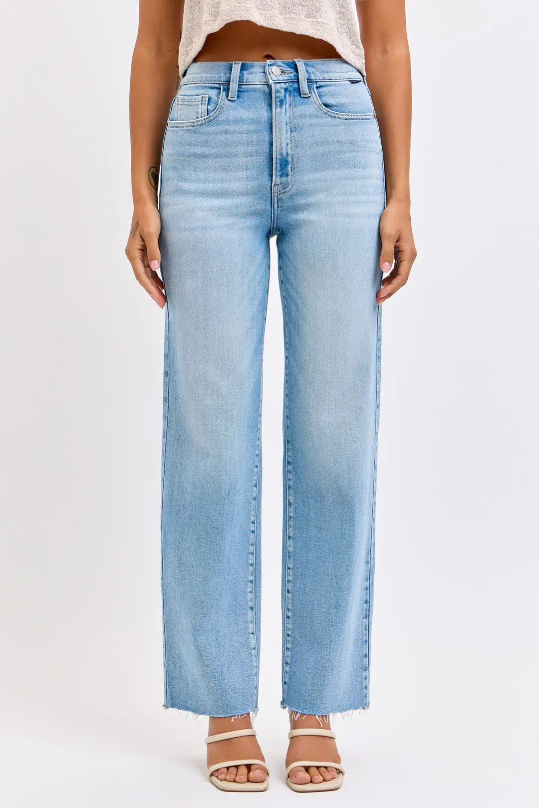 Super High Rise Dad Jean | Light Wash