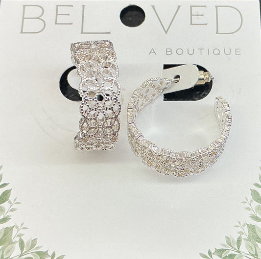 Large Silver Braided Hoop