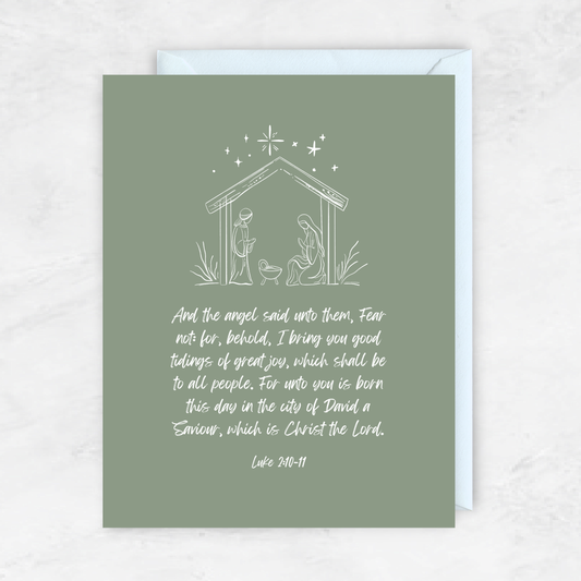 Luke 2:10-11 (Christmas Manger Card)
