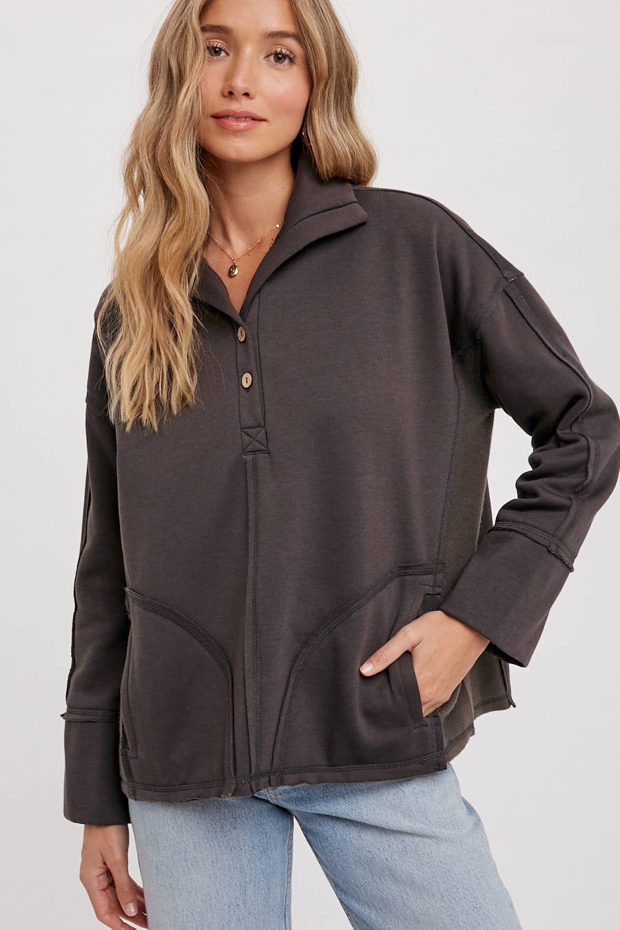 Cammie Henley Pullover | Charcoal