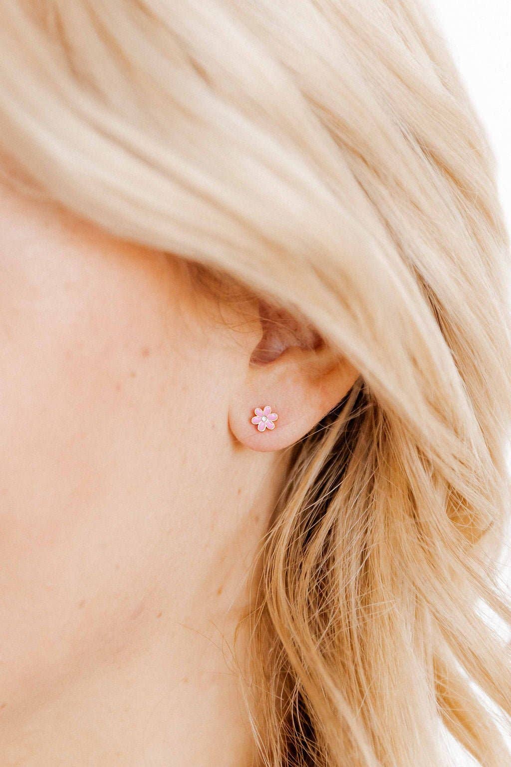 Screwback Stud Earrings - Alli Pink
