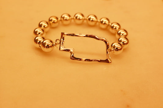 Nebraska State Bracelet | Gold