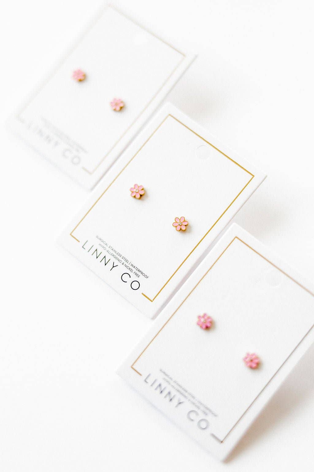 Screwback Stud Earrings - Alli Pink