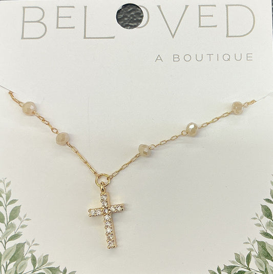 Cross Bead Necklace