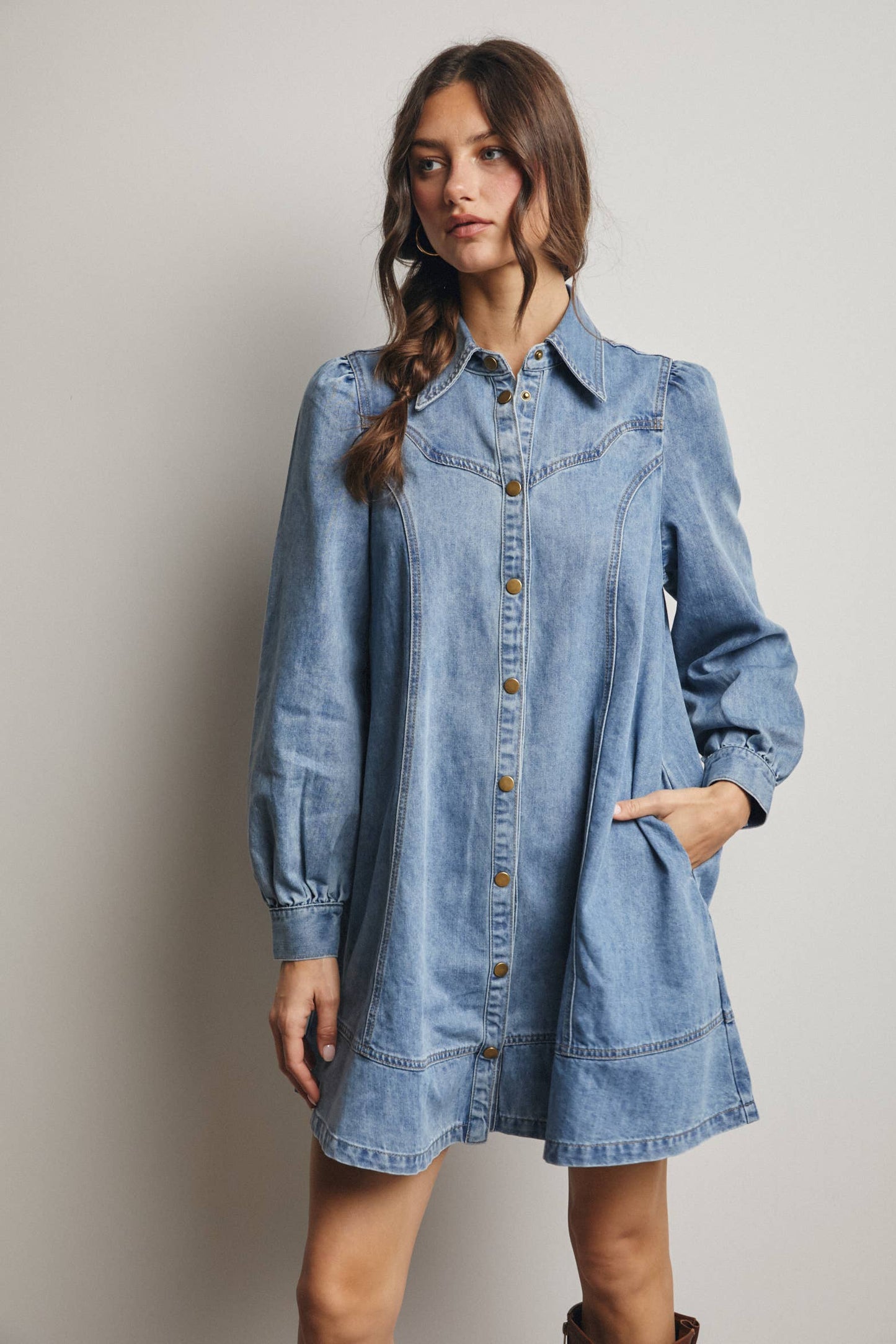 Freya Denim Dress | Medium Wash