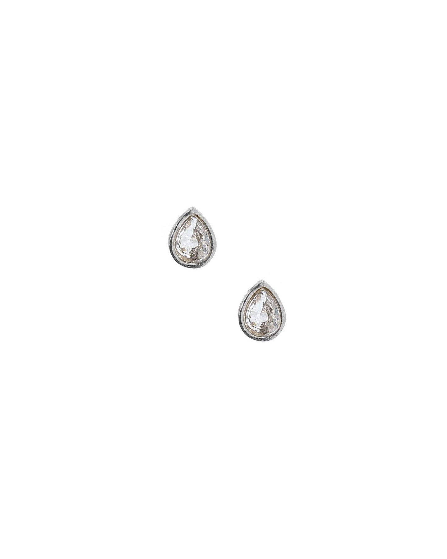 Screwback Stud Earrings - Paloma Pear Silver