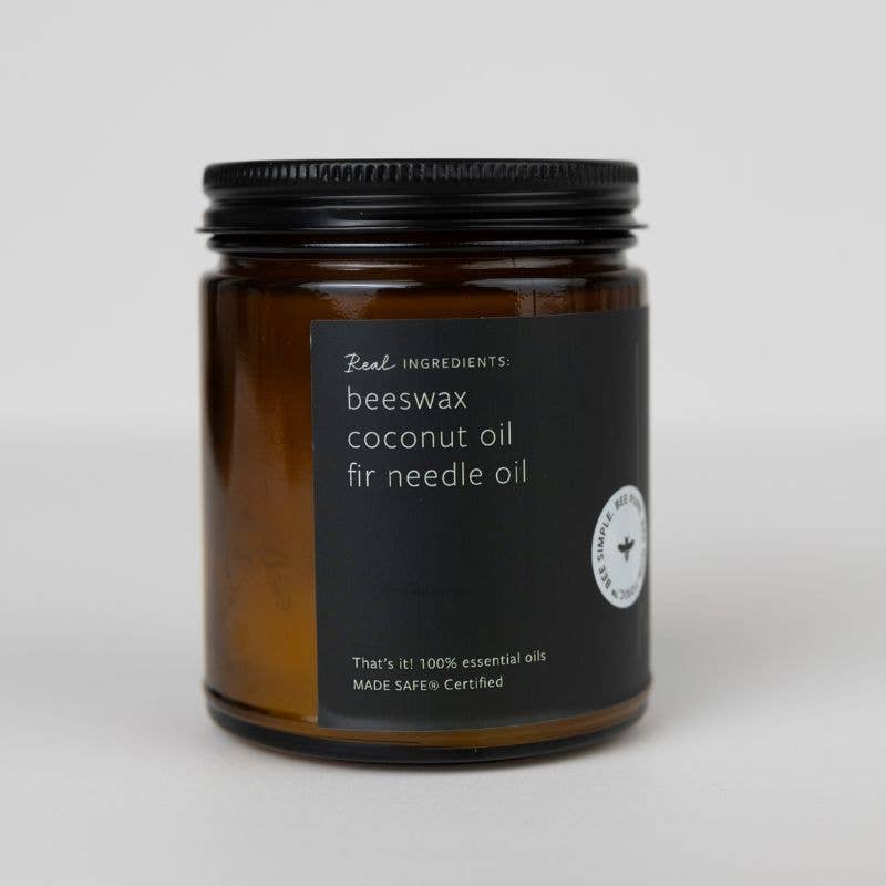 Fir & Pine Essential Oil Beeswax Jar Candle: Non-Toxic