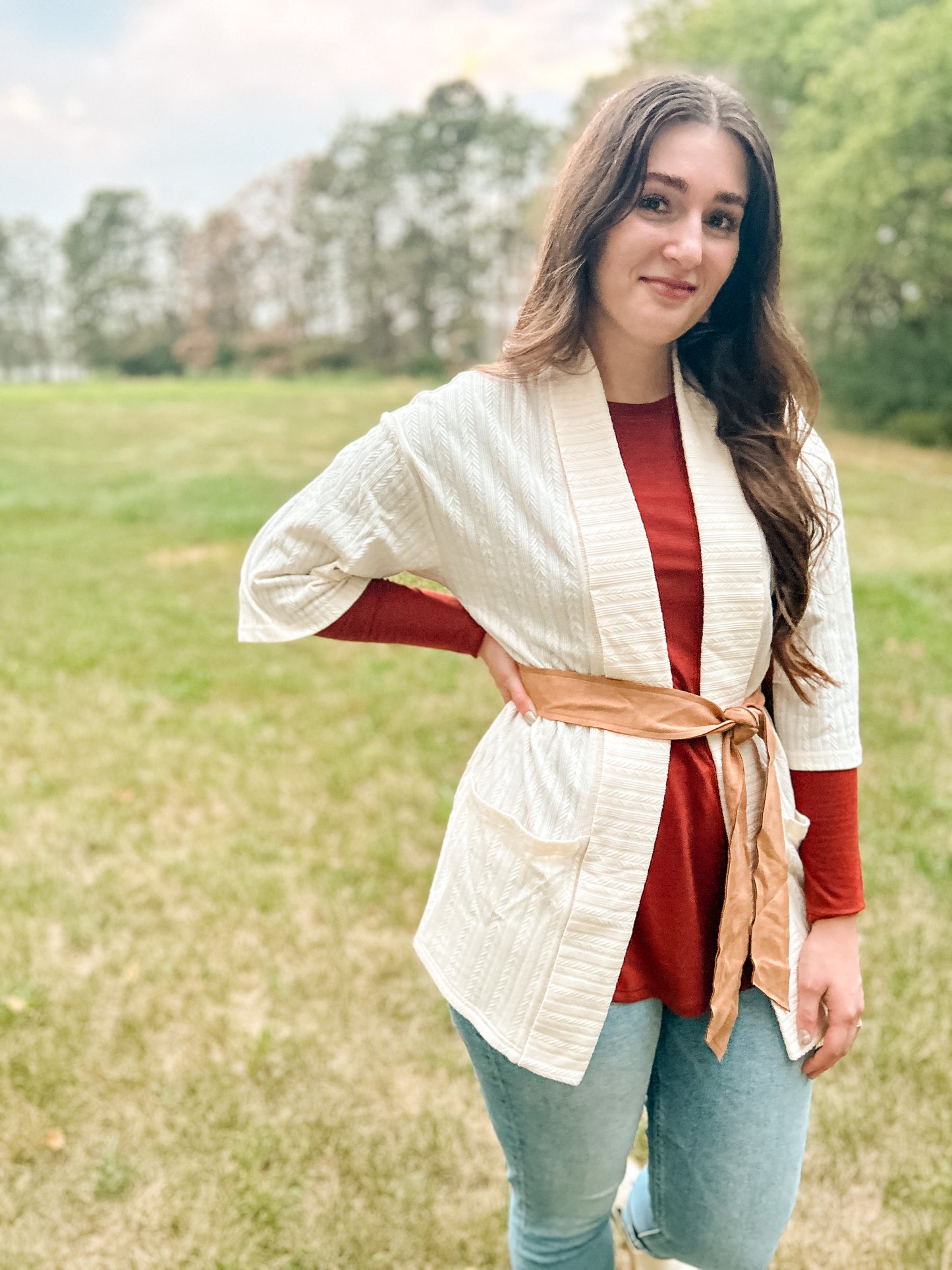 Cream Kimono with Belt