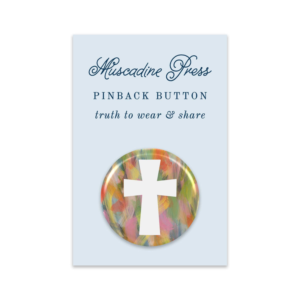 Pinback Button, Colorful Cross