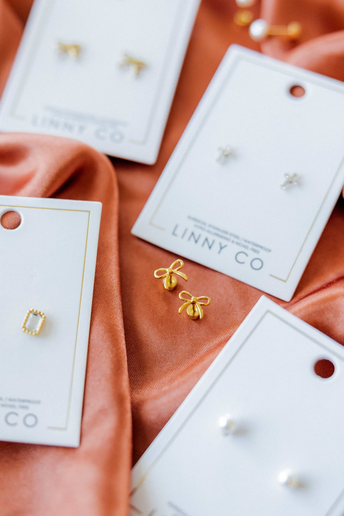 Screwback Stud Earrings - Sadie - Gold