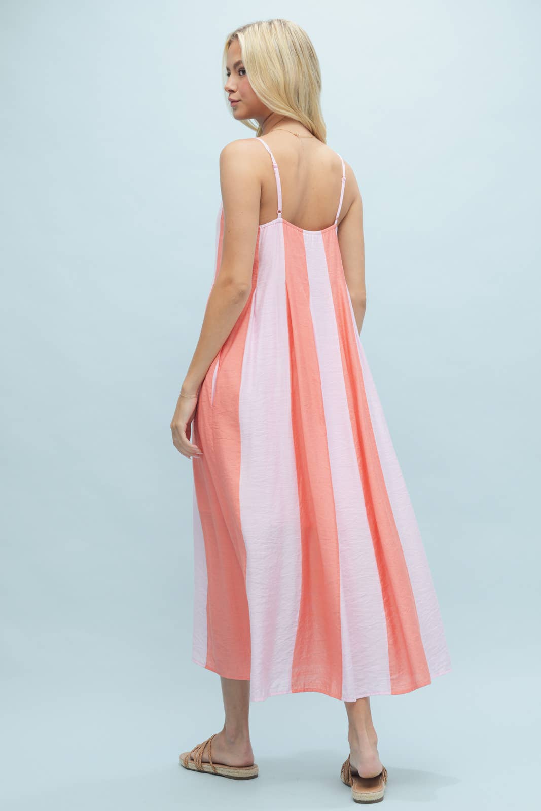 Rory Striped Dress | Light Pink + Coral