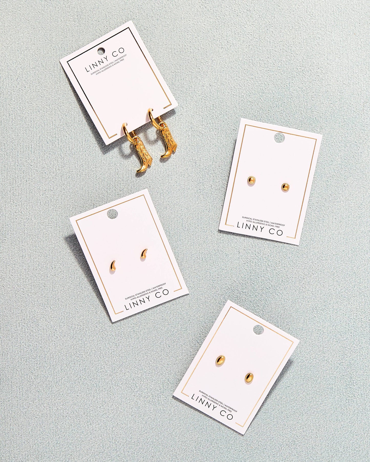 Screwback Stud Earrings - Drew Oval Gold