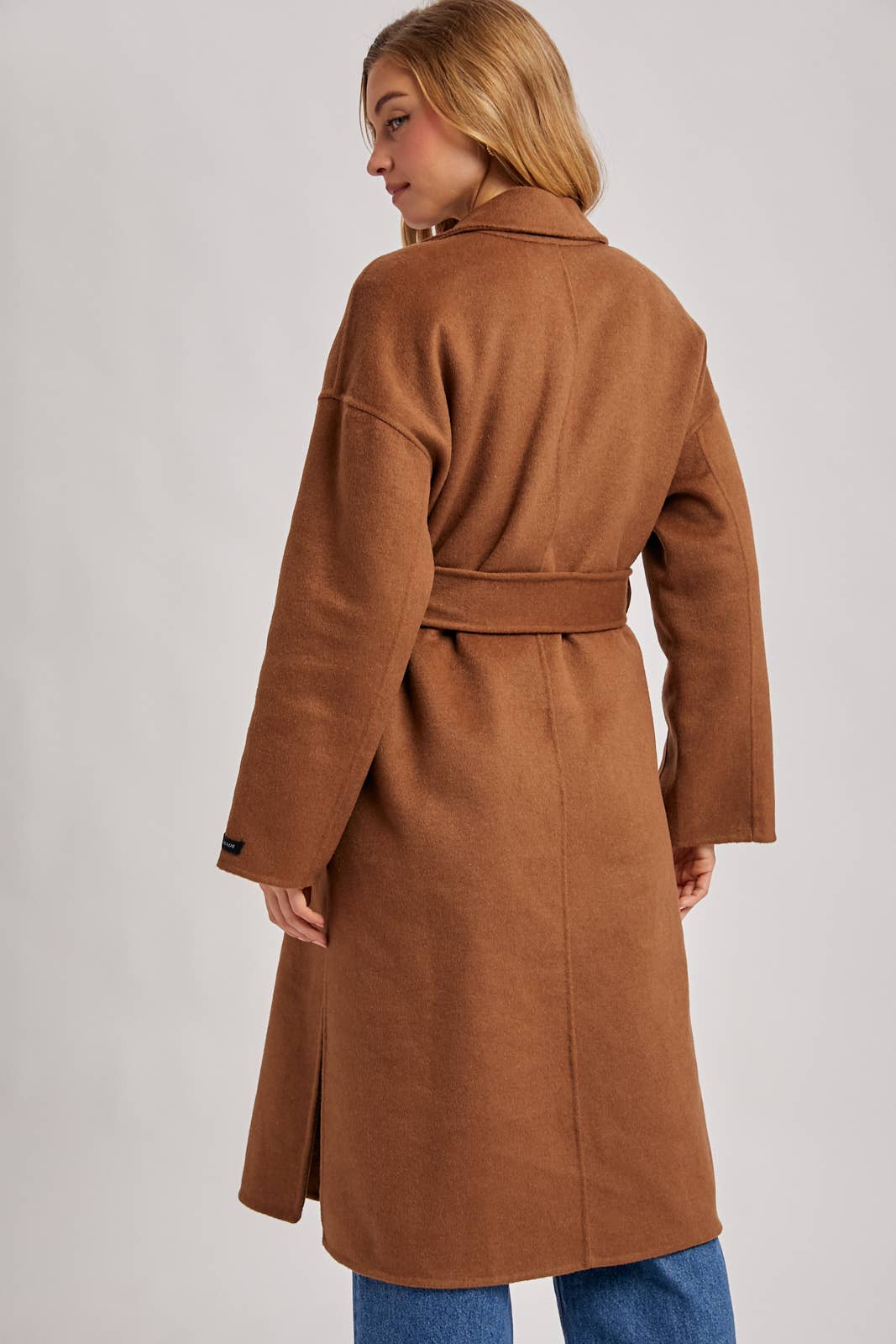 Genevieve Long Belted Coat | Camel
