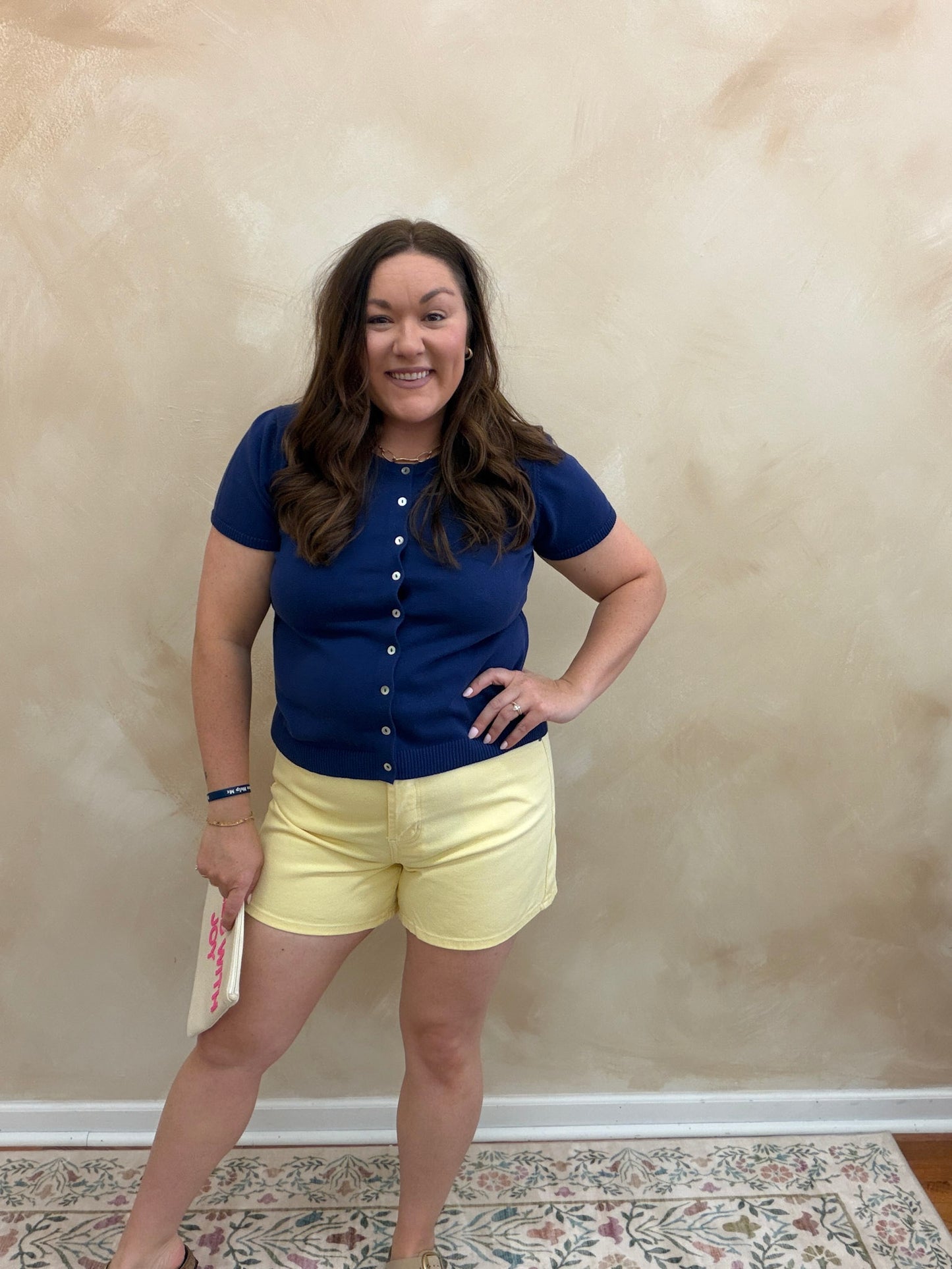 June Sweater Top | Navy